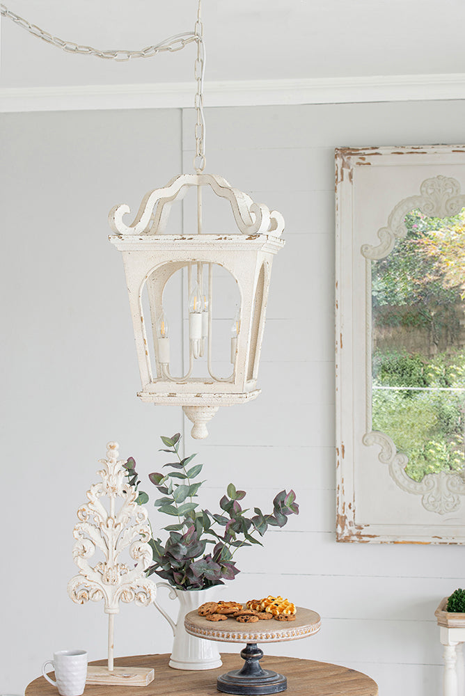 A&B Home Bundle of 10 Bellamy 16" x 29" 4-Light White Streetlight Chandelier