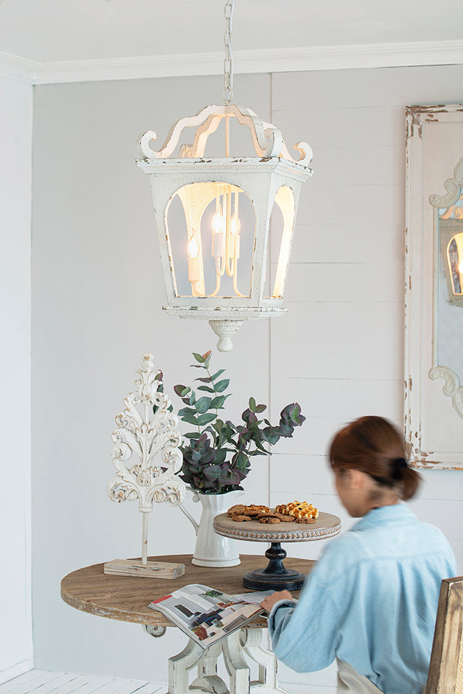 A&B Home Bundle of 10 Bellamy 16" x 29" 4-Light White Streetlight Chandelier