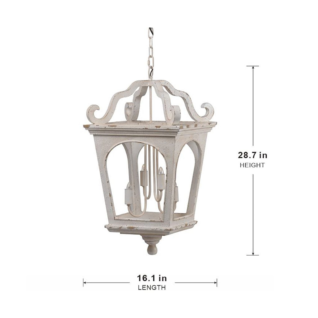 A&B Home Bundle of 10 Bellamy 16" x 29" 4-Light White Streetlight Chandelier