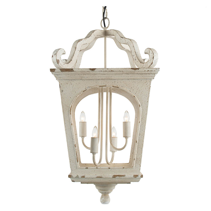 A&B Home Bundle of 10 Bellamy 16" x 29" 4-Light White Streetlight Chandelier