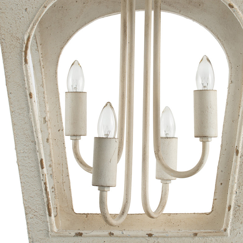 A&B Home Bundle of 10 Bellamy 16" x 29" 4-Light White Streetlight Chandelier