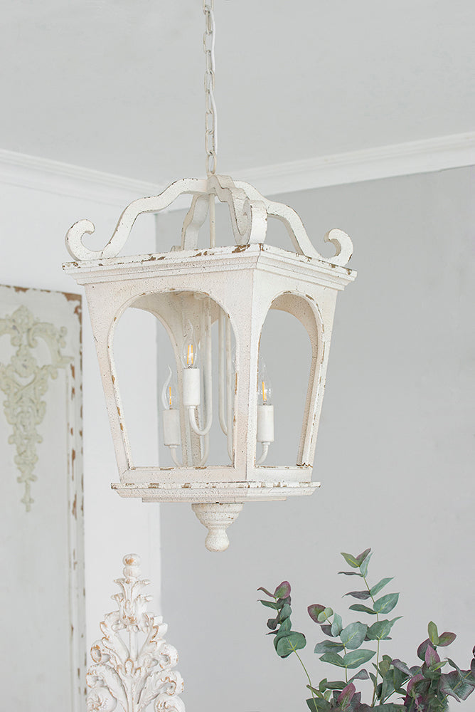 A&B Home Bundle of 10 Bellamy 16" x 29" 4-Light White Streetlight Chandelier