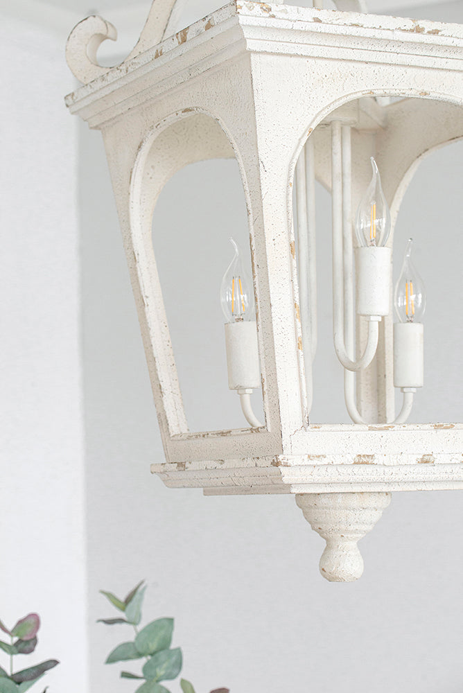 A&B Home Bundle of 10 Bellamy 16" x 29" 4-Light White Streetlight Chandelier