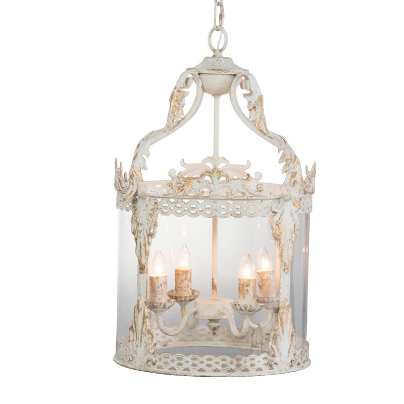 A&B Home Bundle of 10 Imre 14" x 23" 4-Light Antique White Vintage Style Pendant Lighting