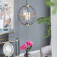 A&B Home Bundle of 10 Winston 20" x 22" 3-Light Black Orb Frame Chandelier With Gold Accent