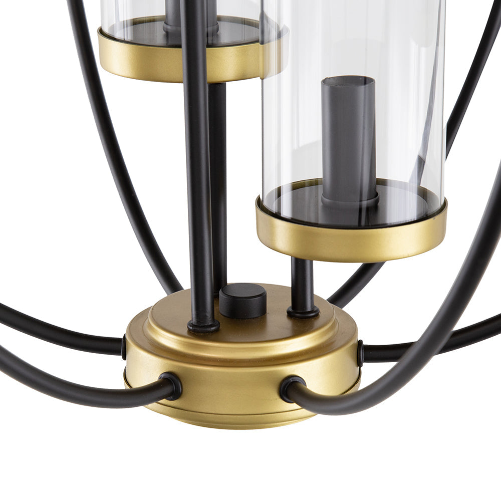 A&B Home Bundle of 10 Winston 20" x 22" 3-Light Black Orb Frame Chandelier With Gold Accent
