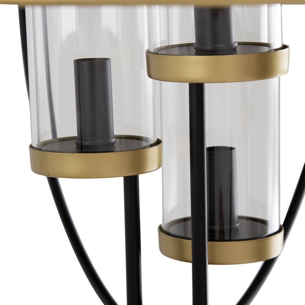 A&B Home Bundle of 10 Winston 20" x 22" 3-Light Black Orb Frame Chandelier With Gold Accent