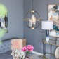 A&B Home Bundle of 10 Winston 20" x 22" 3-Light Black Orb Frame Chandelier With Gold Accent