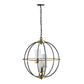 A&B Home Bundle of 10 Winston 20" x 22" 3-Light Black Orb Frame Chandelier With Gold Accent