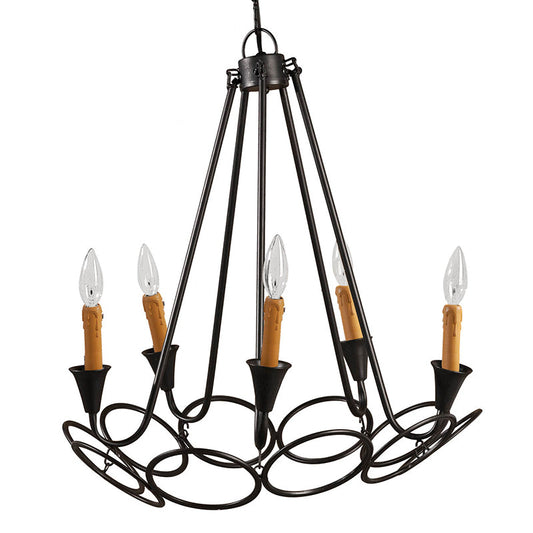 A&B Home Bundle of 12 23" x 24" 5-Light Black Metal Frame Chandelier