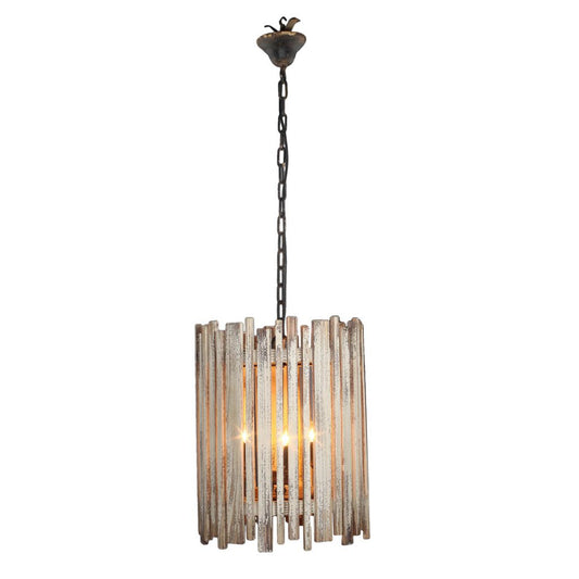 A&B Home Bundle of 12 Dane 15" x 20" Distressed Wooden Slatted Chandelier