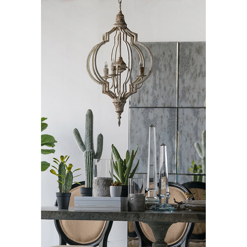 A&B Home Bundle of 12 Donalt 17" x 31" 3-Light Crowned Distressed Gold and White Chandelier
