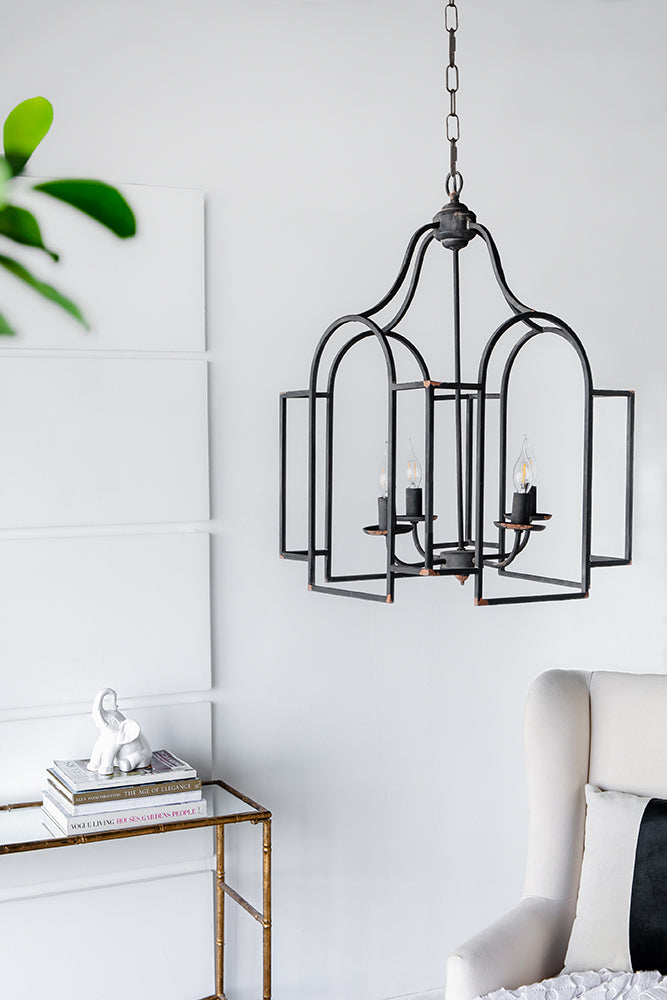 A&B Home Bundle of 12 Malin 17" x 29" Antique Black Chandelier