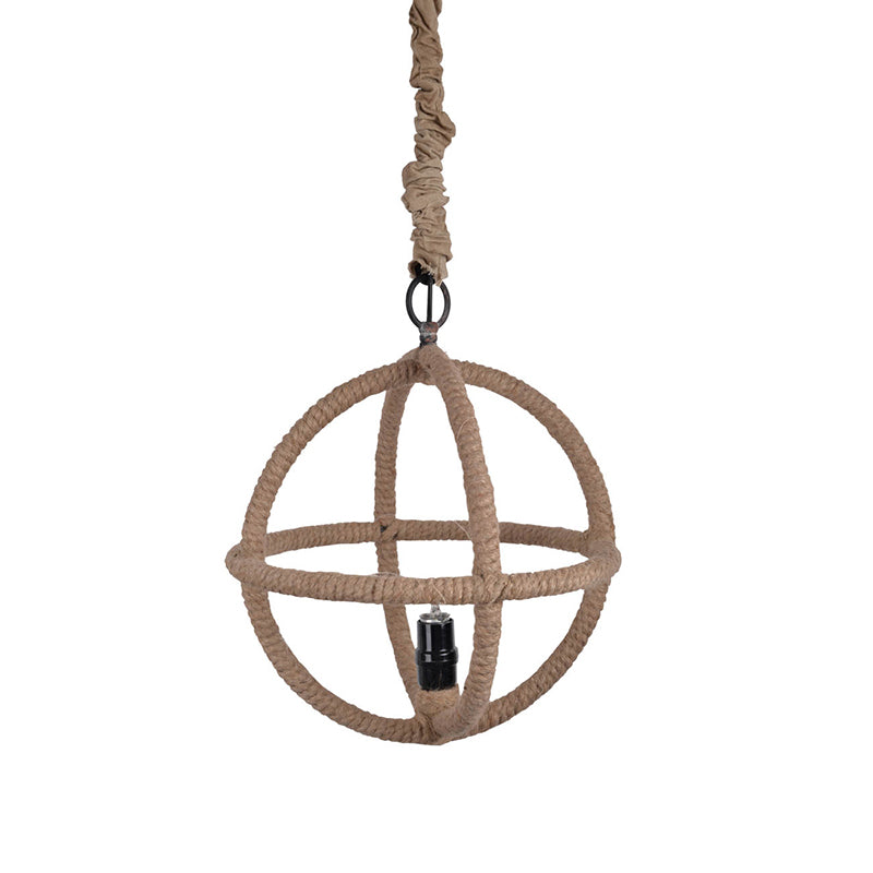 A&B Home Bundle of 15 Calder 14" x 16" 1-Light Brown Globe-Shaped Rope Chandelier