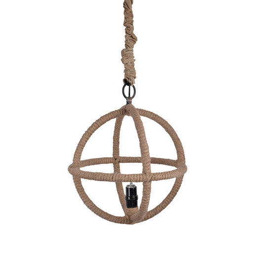 A&B Home Bundle of 15 Calder 14" x 16" 1-Light Brown Globe-Shaped Rope Chandelier