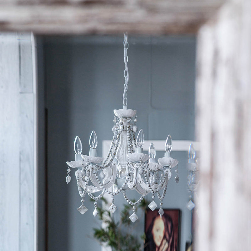 A&B Home Bundle of 18 19" x 20" White and Beads Chandelier
