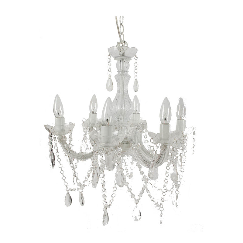 A&B Home Bundle of 18 19" x 20" White and Beads Chandelier