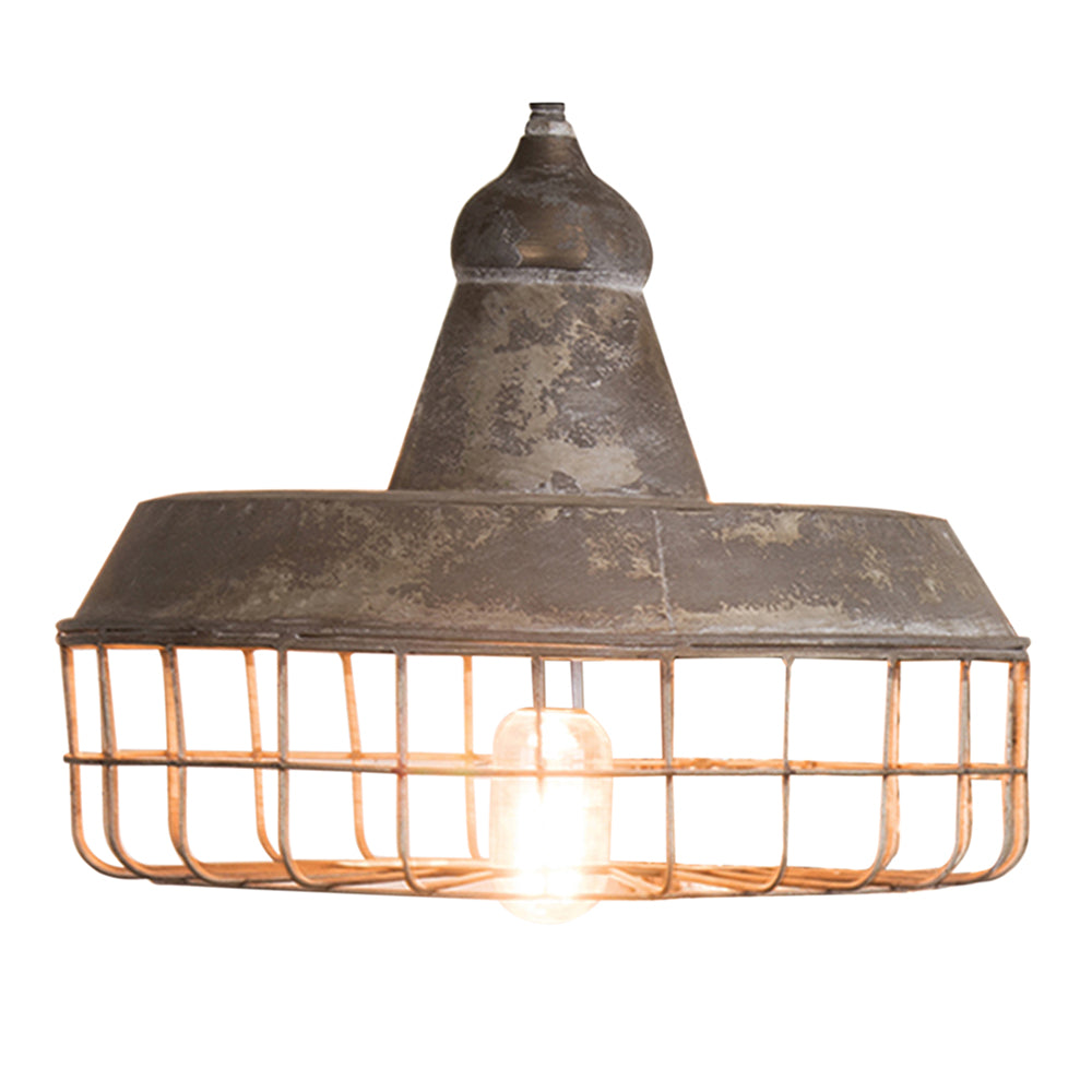 A&B Home Bundle of 24 14" x 13" Iron Pendant With Wire Guard, Chain & Ceiling Plate