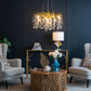 A&B Home Bundle of 3 24" x 20" Gold and Clear Chandelier
