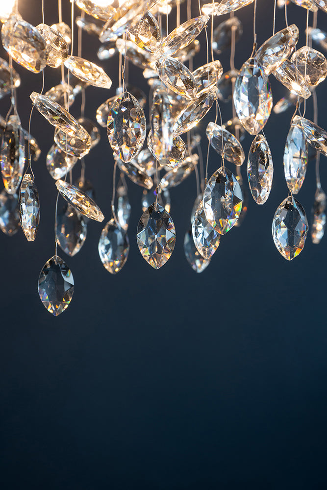 A&B Home Bundle of 3 24" x 20" Gold and Clear Chandelier