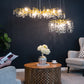 A&B Home Bundle of 3 24" x 20" Gold and Clear Chandelier