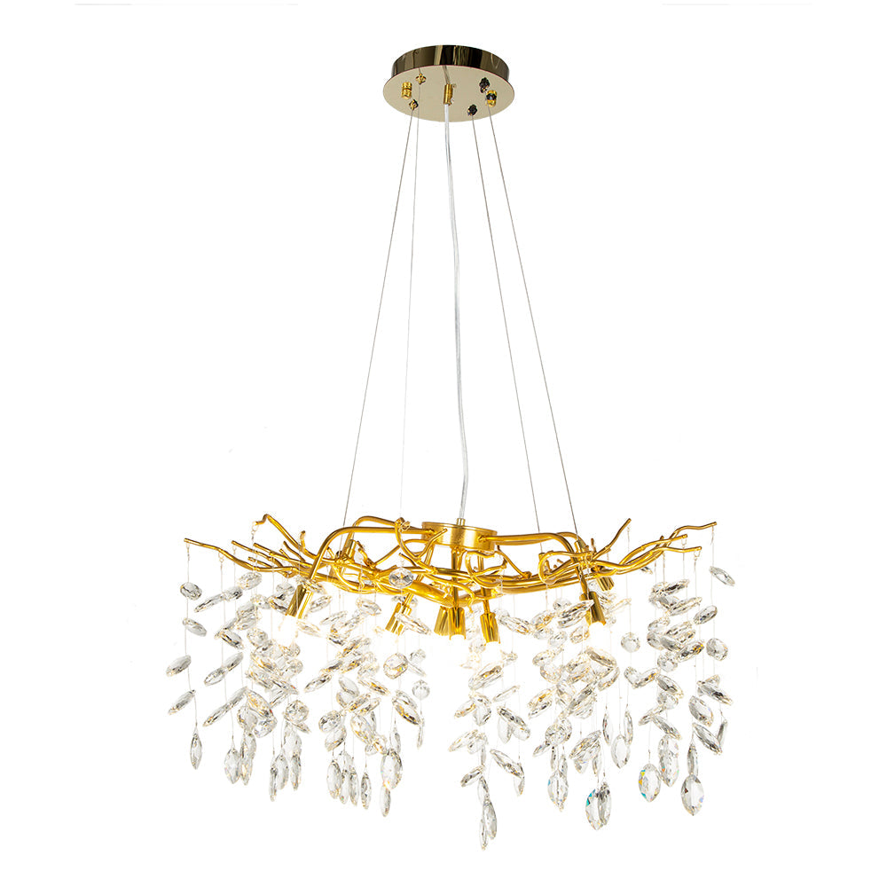 A&B Home Bundle of 3 24" x 20" Gold and Clear Chandelier