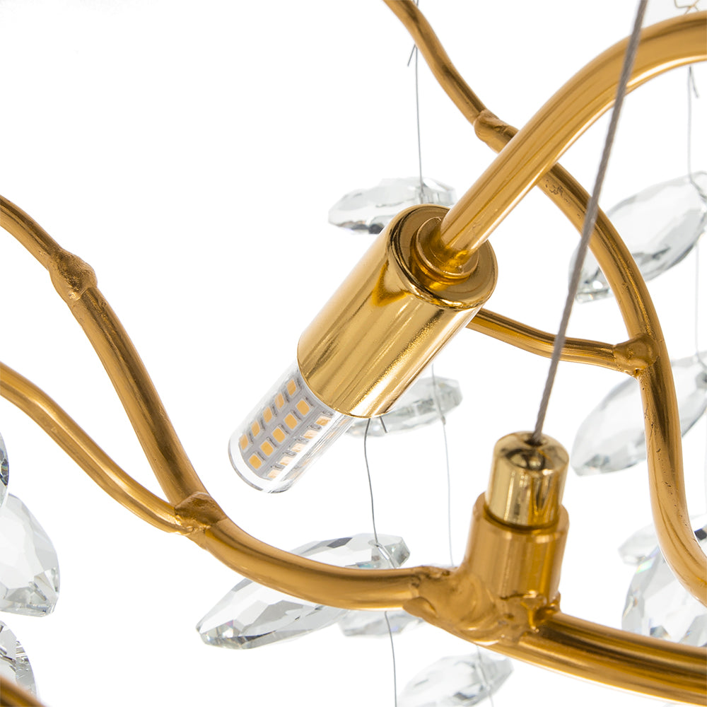 A&B Home Bundle of 3 24" x 20" Gold and Clear Chandelier