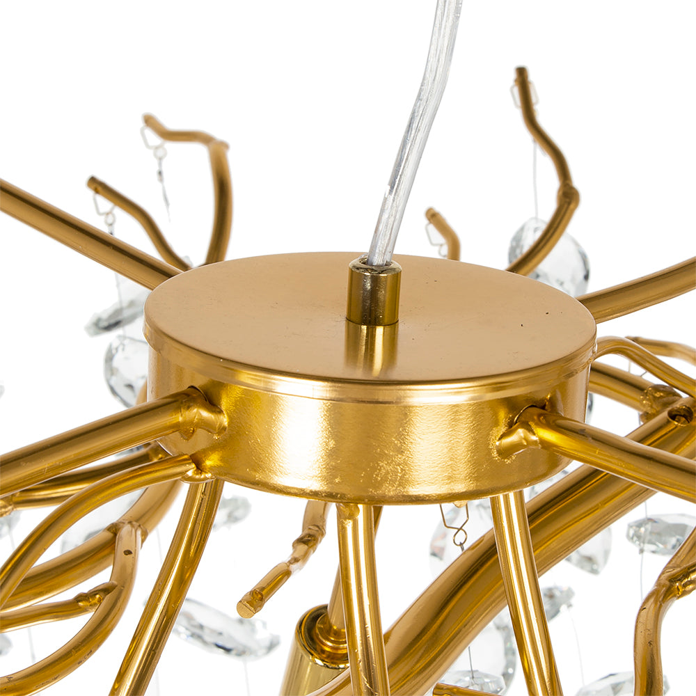 A&B Home Bundle of 3 24" x 20" Gold and Clear Chandelier