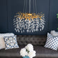 A&B Home Bundle of 3 24" x 20" Gold and Clear Chandelier