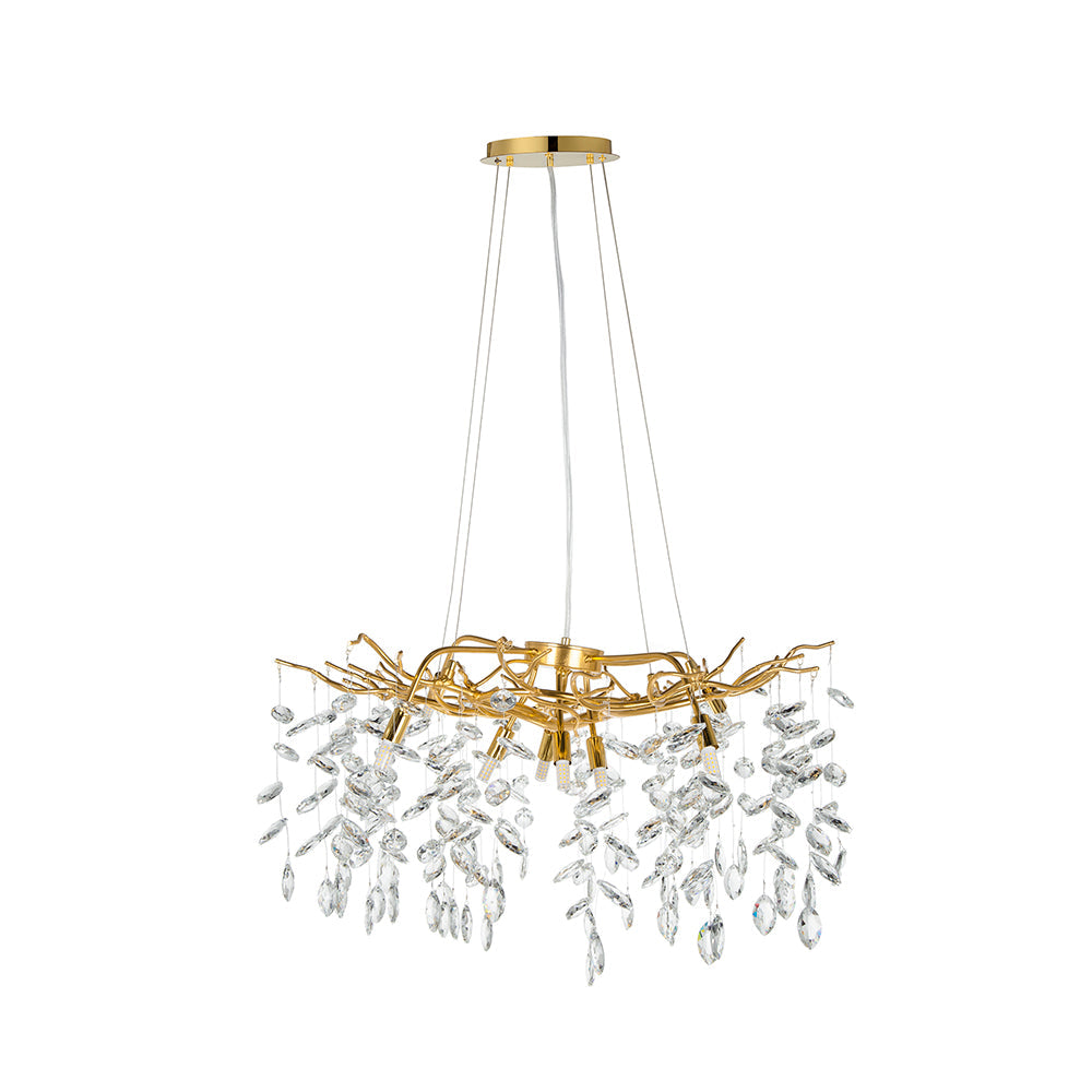 A&B Home Bundle of 3 24" x 20" Gold and Clear Chandelier