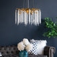 A&B Home Bundle of 3 24" x 20" Gold and Clear With Strands Droplets Chandelier