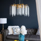 A&B Home Bundle of 3 24" x 20" Gold and Clear With Strands Droplets Chandelier