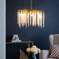 A&B Home Bundle of 3 24" x 20" Gold and Clear With Strands Droplets Chandelier