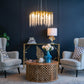 A&B Home Bundle of 3 24" x 20" Gold and Clear With Strands Droplets Chandelier