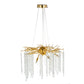 A&B Home Bundle of 3 24" x 20" Gold and Clear With Strands Droplets Chandelier