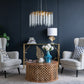 A&B Home Bundle of 3 24" x 20" Gold and Clear With Strands Droplets Chandelier