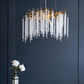 A&B Home Bundle of 3 24" x 20" Gold and Clear With Strands Droplets Chandelier