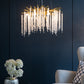 A&B Home Bundle of 3 24" x 20" Gold and Clear With Strands Droplets Chandelier