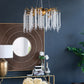 A&B Home Bundle of 3 24" x 20" Gold and Clear With Strands Droplets Chandelier