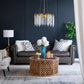 A&B Home Bundle of 3 24" x 20" Gold and Clear With Strands Droplets Chandelier