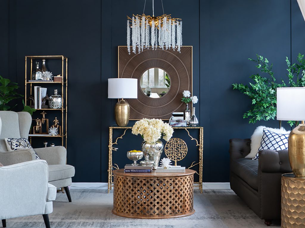 A&B Home Bundle of 3 24" x 20" Gold and Clear With Strands Droplets Chandelier