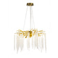 A&B Home Bundle of 3 24" x 20" Gold and Clear With Strands Droplets Chandelier