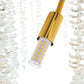 A&B Home Bundle of 3 24" x 20" Gold and Clear With Strands Droplets Chandelier