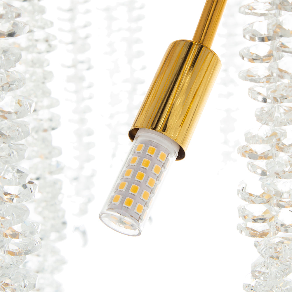 A&B Home Bundle of 3 24" x 20" Gold and Clear With Strands Droplets Chandelier