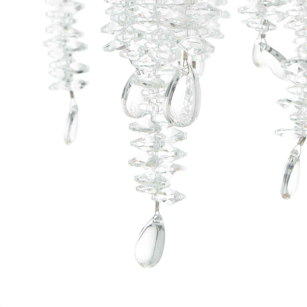 A&B Home Bundle of 3 24" x 20" Gold and Clear With Strands Droplets Chandelier