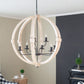 A&B Home Bundle of 3 32" x 35" White and Wood Chandelier