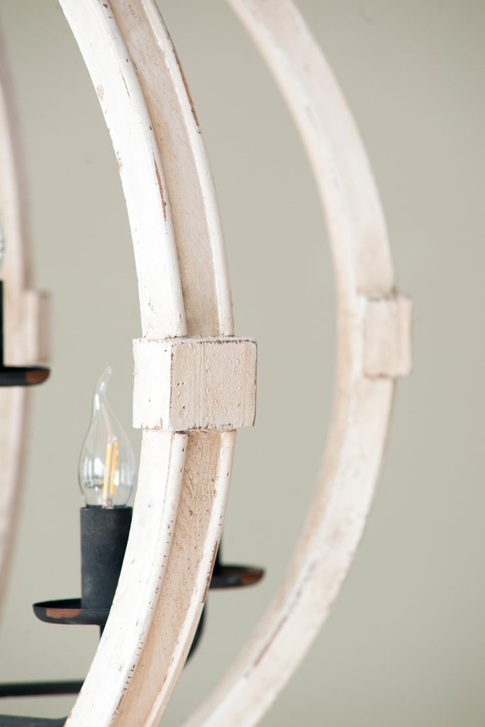 A&B Home Bundle of 3 32" x 35" White and Wood Chandelier