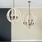 A&B Home Bundle of 3 32" x 35" White and Wood Chandelier