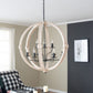 A&B Home Bundle of 3 32" x 35" White and Wood Chandelier