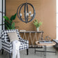 A&B Home Bundle of 3 Reider 32" x 34" 8-Light Round Black Wooden Chandelier With Glass